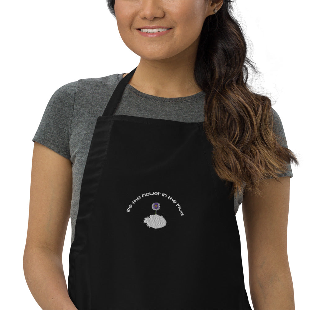 Embroidered Apron (Be the flower in the mud)