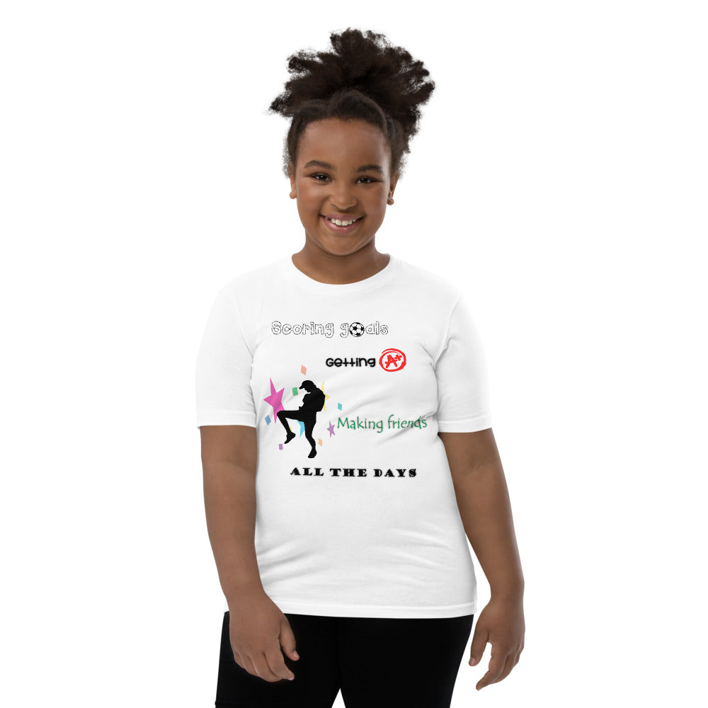 Youth Short Sleeve T-Shirt (Scoring goals, getting A's)