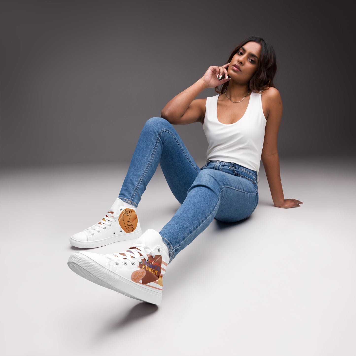 OWN YOUR POWER! - Women’s high top canvas shoes