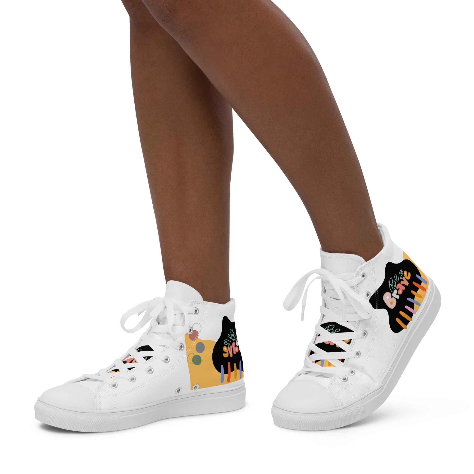 BE BRAVE!   Women’s high top canvas shoes