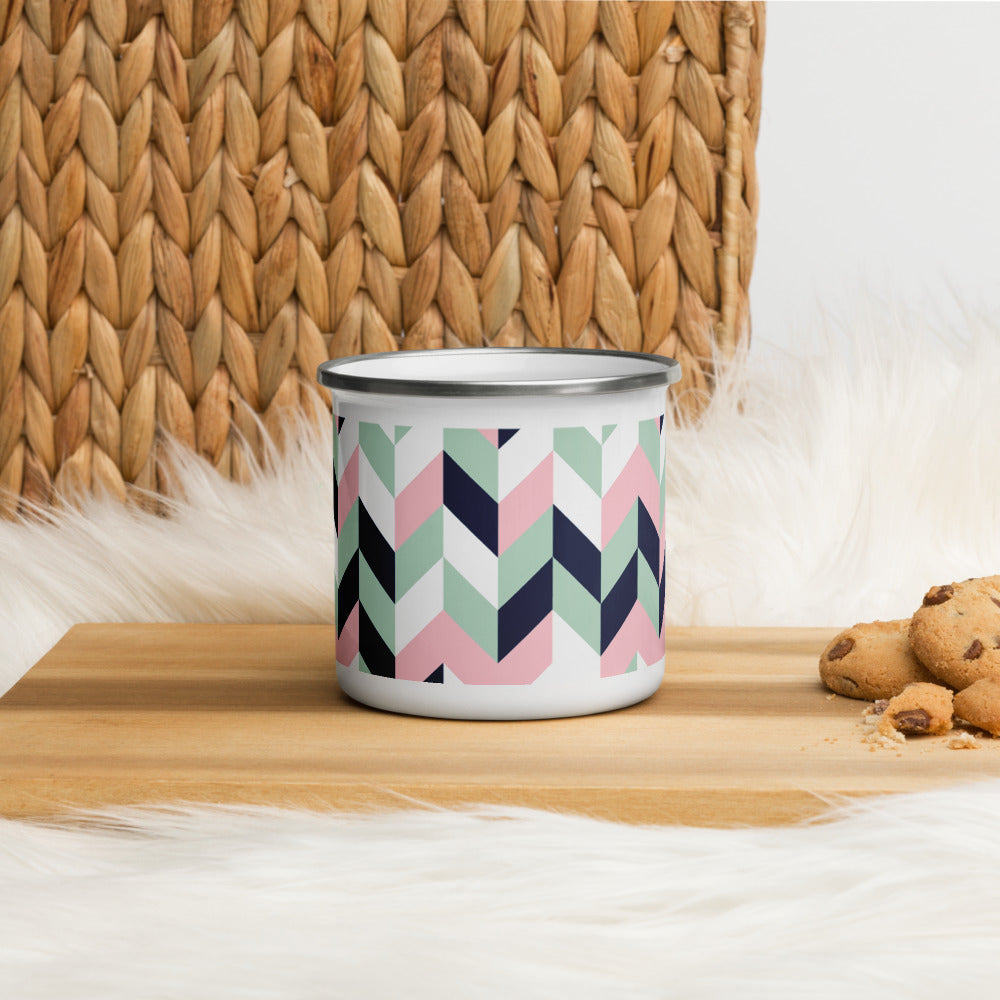 Chevron Enamel Mug