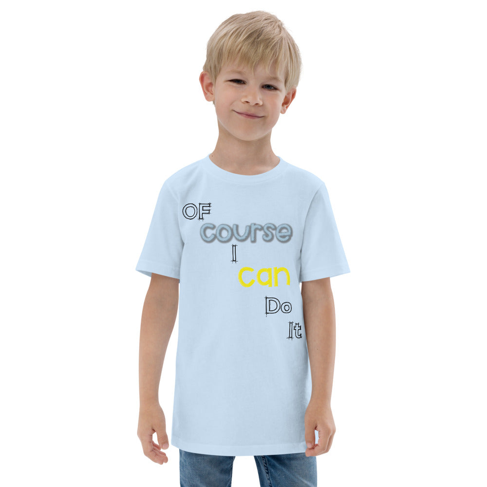 Youth jersey t-shirt  (Of course I can do it)