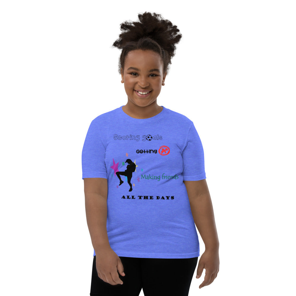 Youth Short Sleeve T-Shirt  (Scoring goals, getting A's)